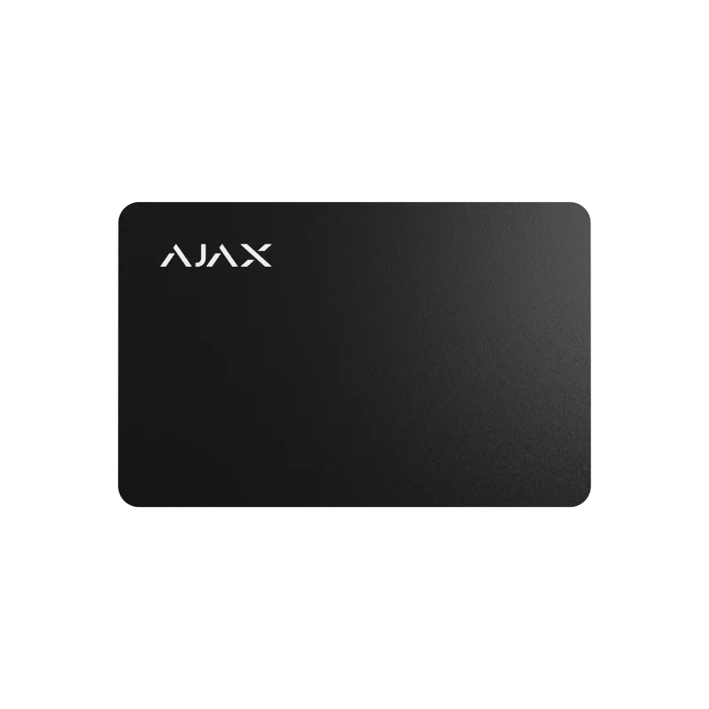 Svart sikkerhetsbrikke for adgangskontroll med AJAX-logo, adgangssystem