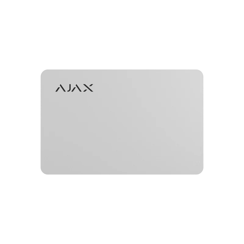 Hvit Ajax sikkerhetsenhet for alarmsystem, rektangulær design, minimalistisk stil