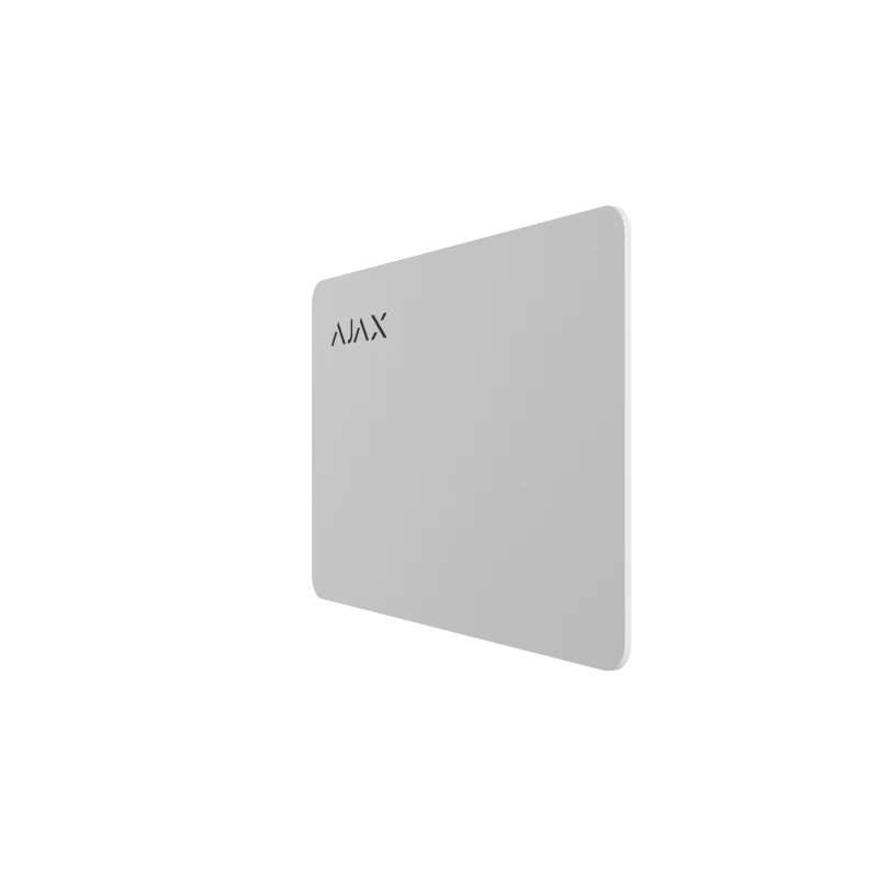 Hvit Ajax adgangskontroll RFID-kort, minimalistisk sikkerhetsprodukt for alarmanlegg