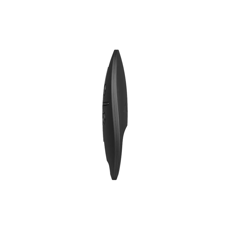 Røykvarsler i sort, sett fra siden, brannsikkerhet, minimalistisk design.