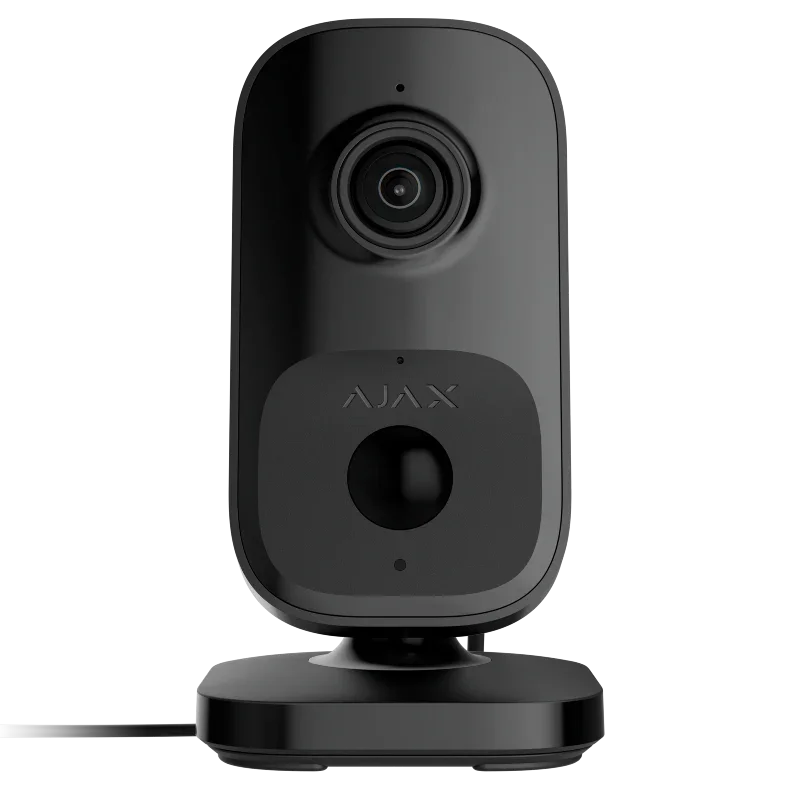 Svart overvåkningskamera med linse og sensor for sikkerhet i hjem eller bedrift
