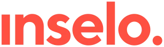 Inselo-logo i rødt på hvit bakgrunn, sikkerhetstjenester illustrasjon