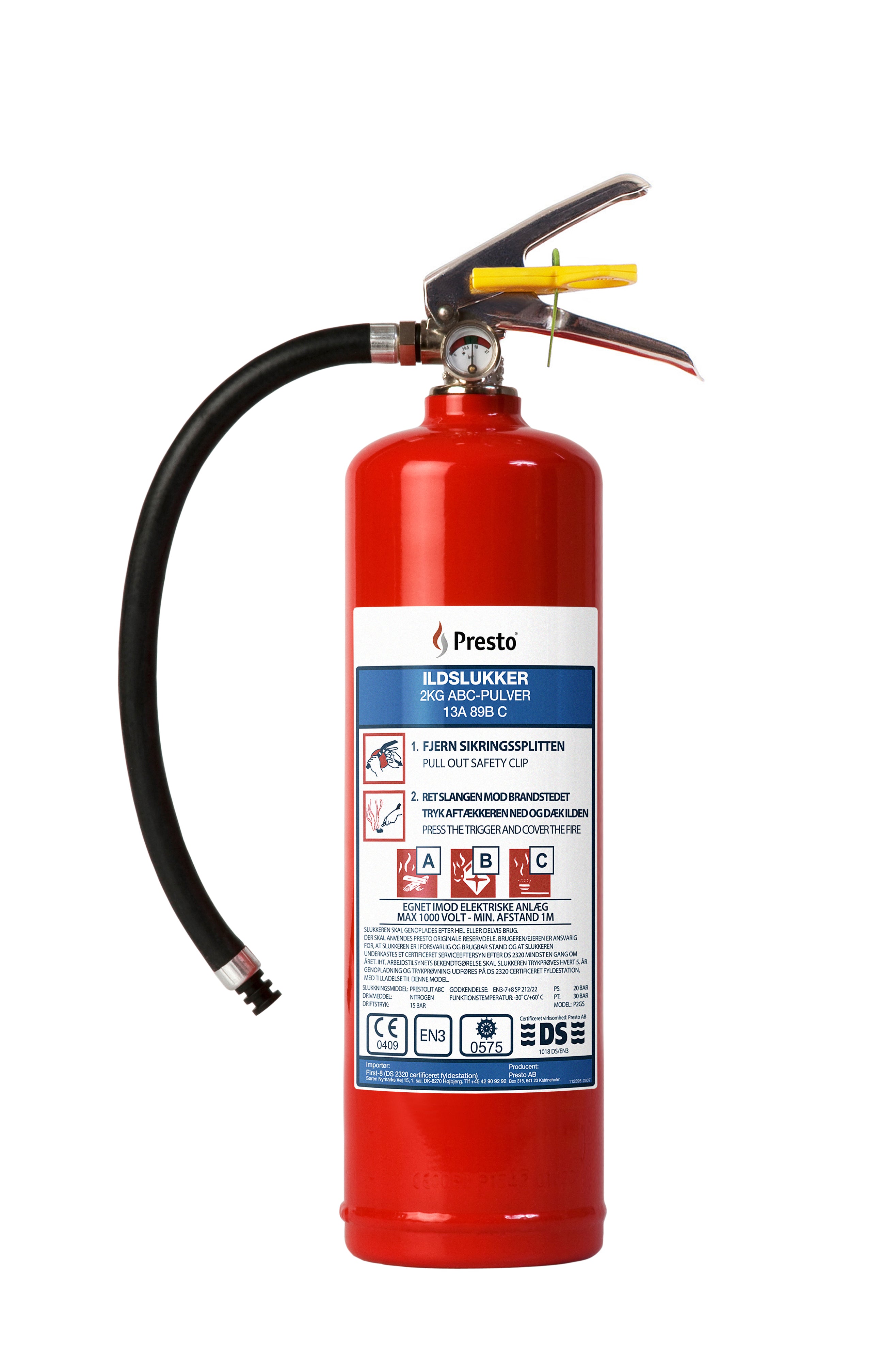 Brannslukningsapparat 2kg pulver 13A - Trygg365