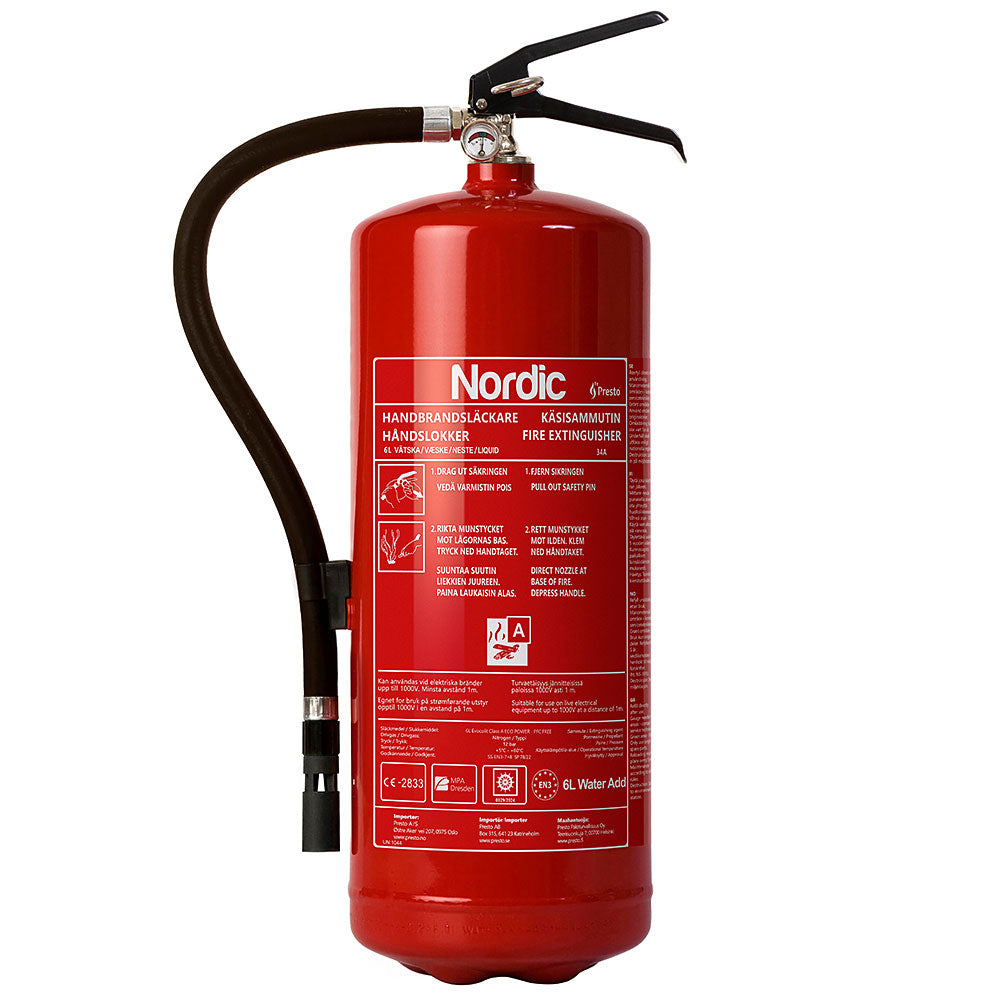 Brannslukker – Nordic 6 liter 34A – Miljøvæskeslukker - Trygg365