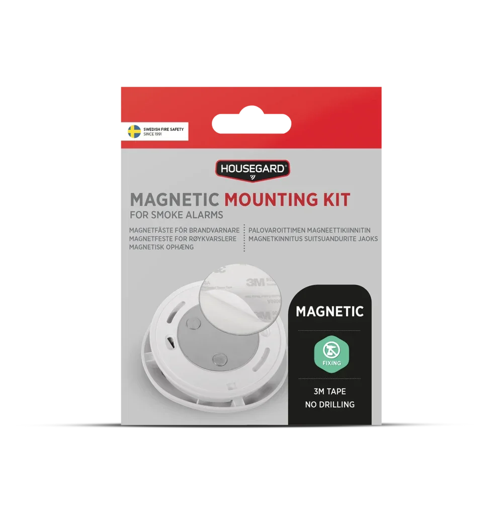Magnetisk monteringskit for røykvarslere, selvklebende 3M-tape, enkel montering