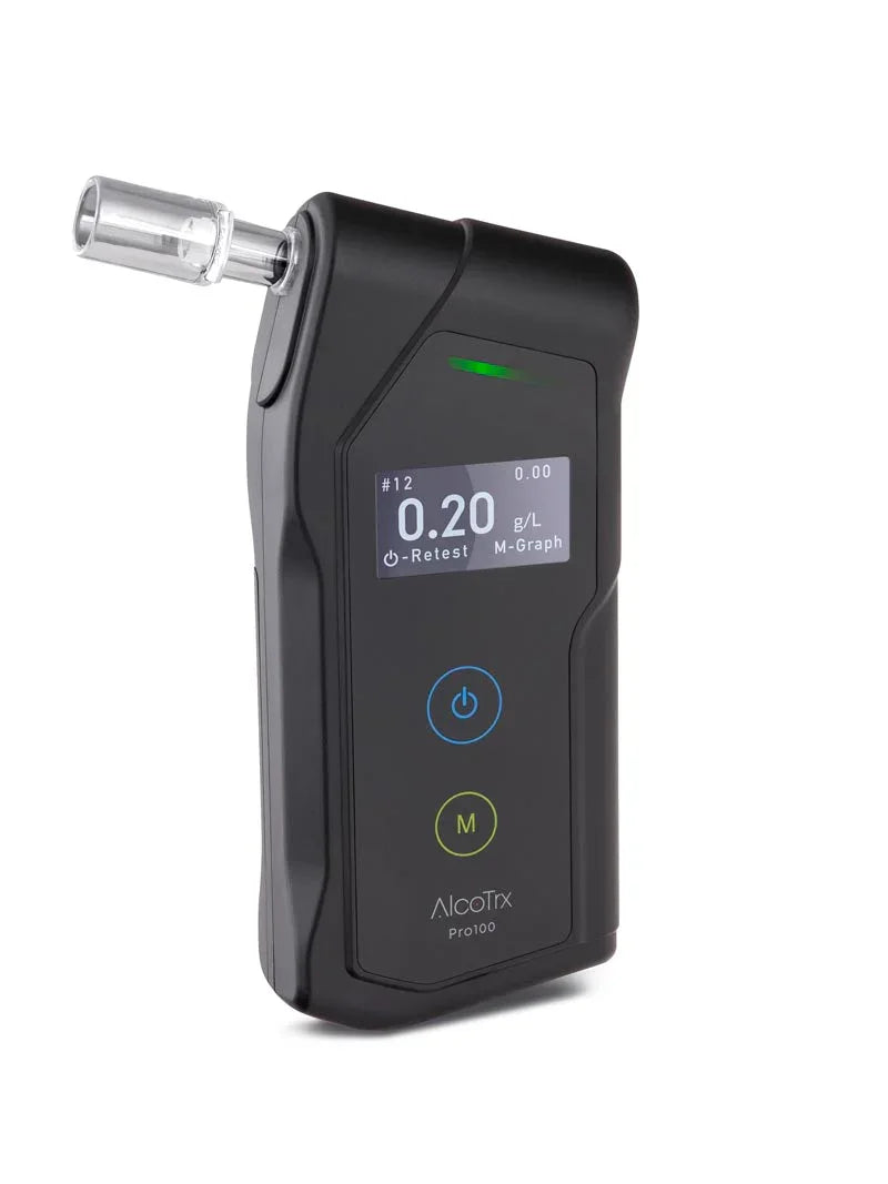 Profesjonell digital alkometer med skjerm og munnstykke for promilletesting