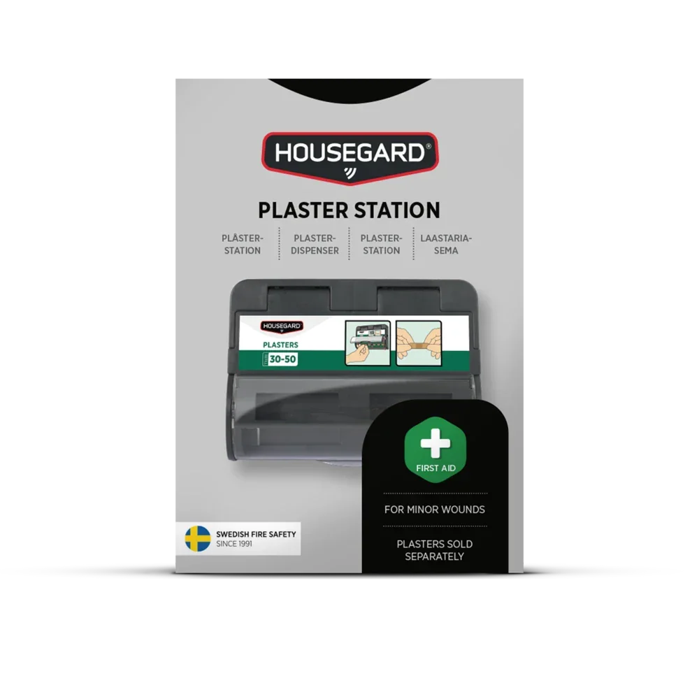 Housegard plasterstasjon for plasterdispenser, førstehjelp for små sår, veggmontering