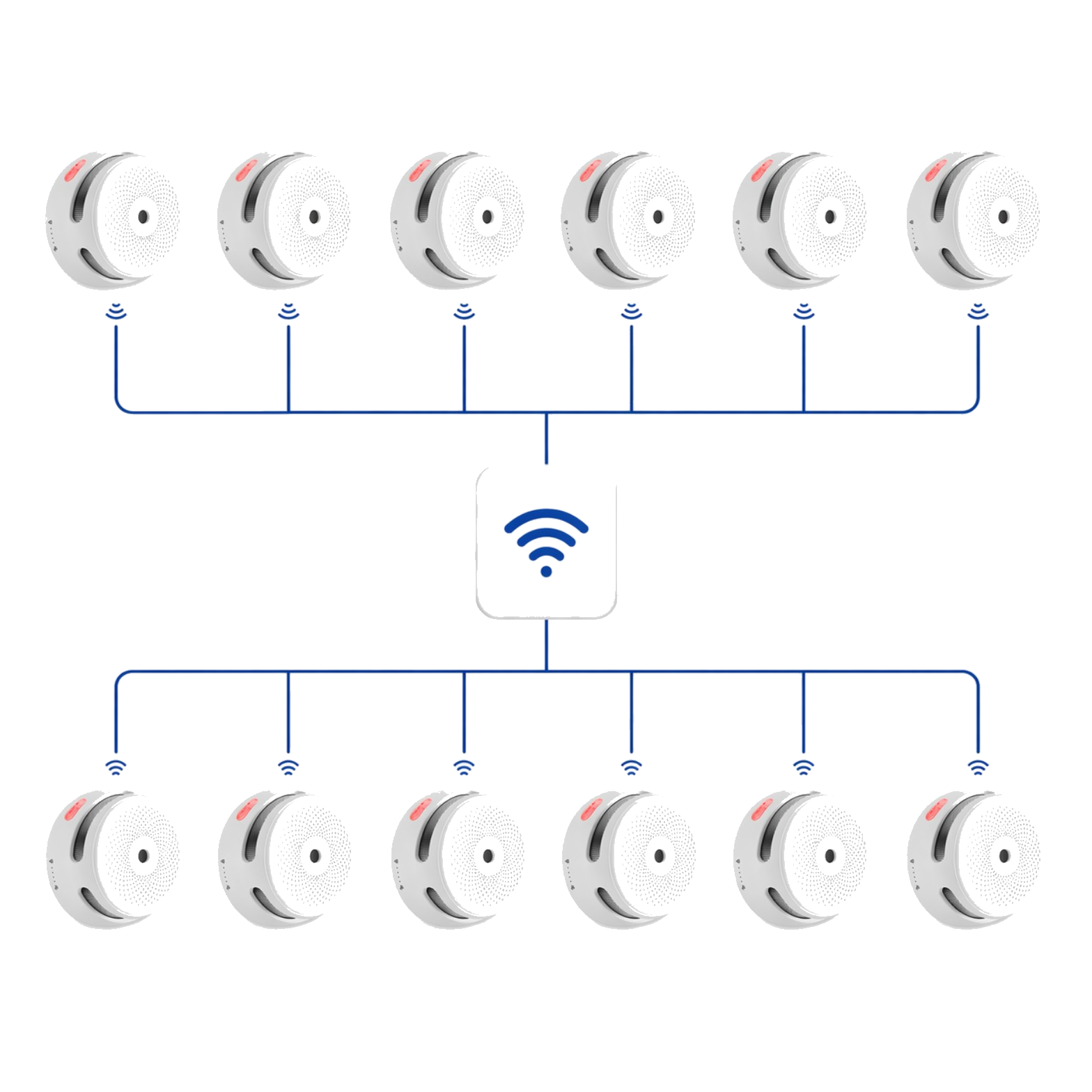 X-Sense trådløs røykvarslerpakke – 12 seriekoblede optiske varslere