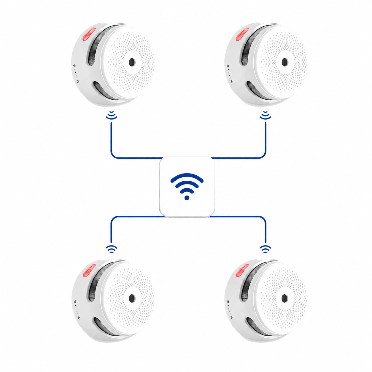X-Sense trådløs røykvarslerpakke – 4 seriekoblede optiske varslere