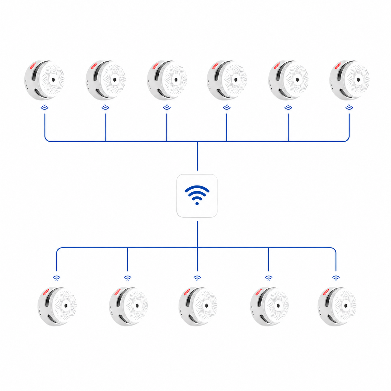 X-Sense trådløs røykvarslerpakke – 11 seriekoblede optiske varslere
