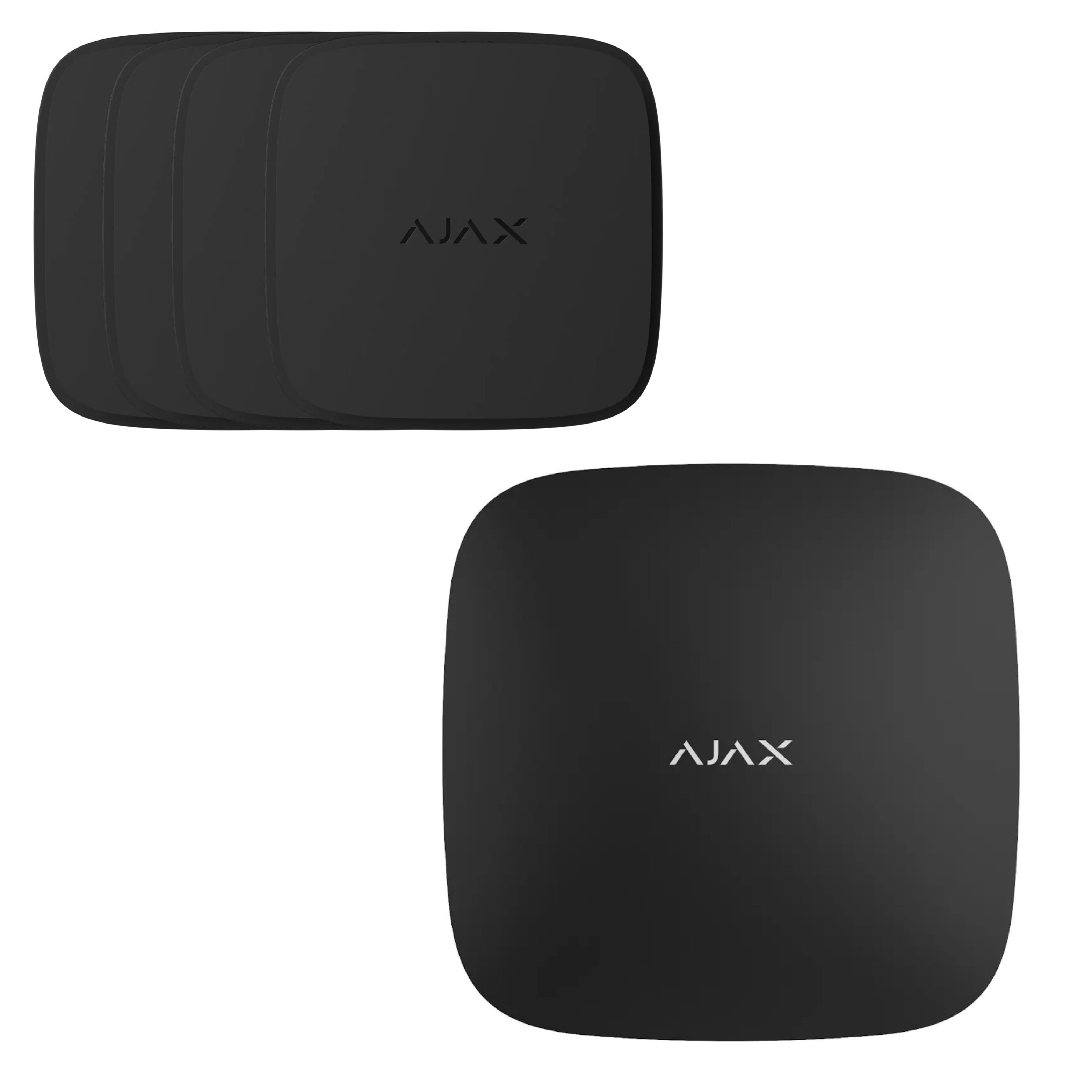 Ajax røykvarsler pakke med Hub – 4 seriekoblede brannvarslere