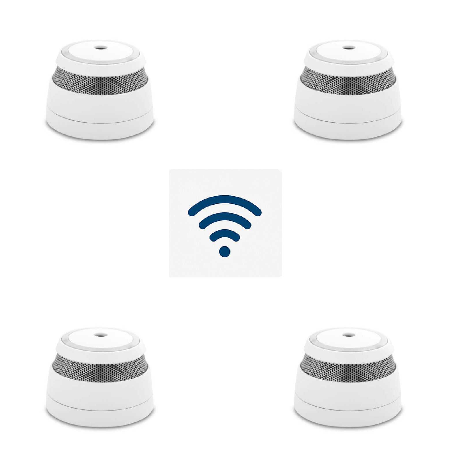 Cavius Trådløs Røykvarslerpakke – 4 stk. seriekoblede optiske røykvarslere - Trygg365