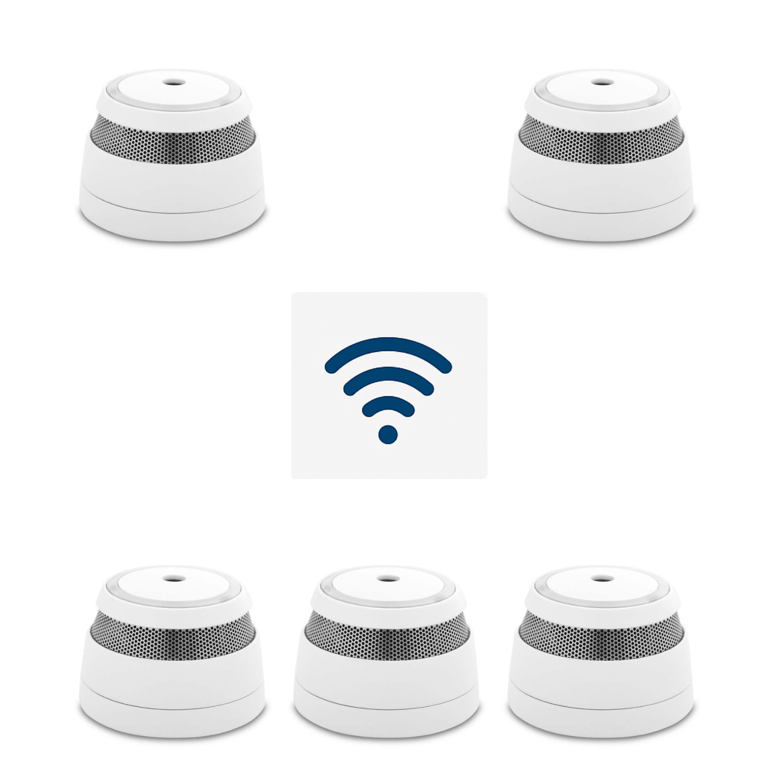 Cavius Trådløs Røykvarslerpakke – 5 stk. seriekoblede optiske røykvarslere - Trygg365