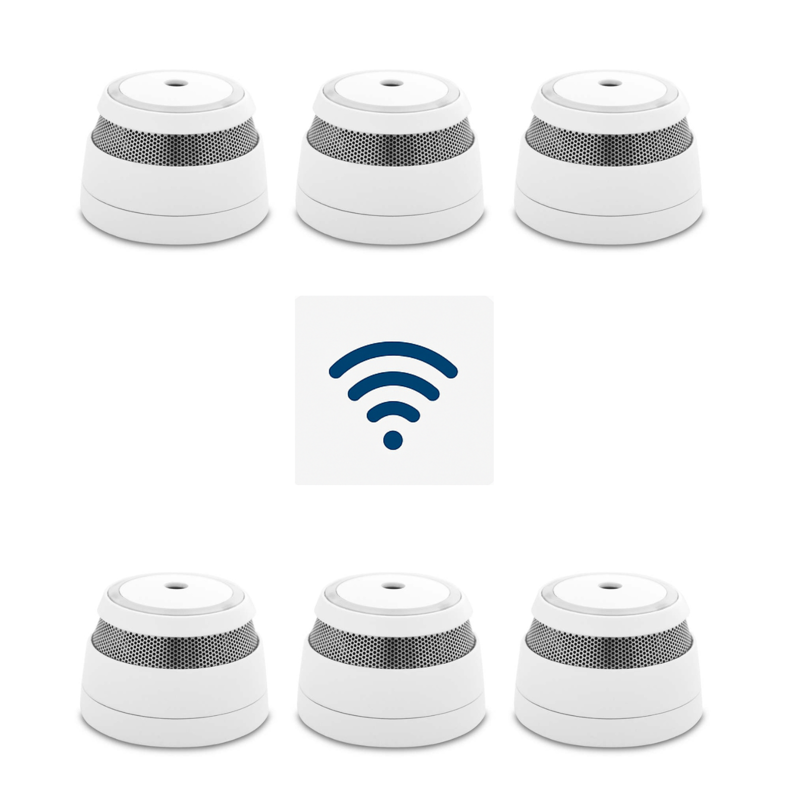 Cavius Trådløs Røykvarslerpakke – 6 stk. seriekoblede optiske røykvarslere - Trygg365