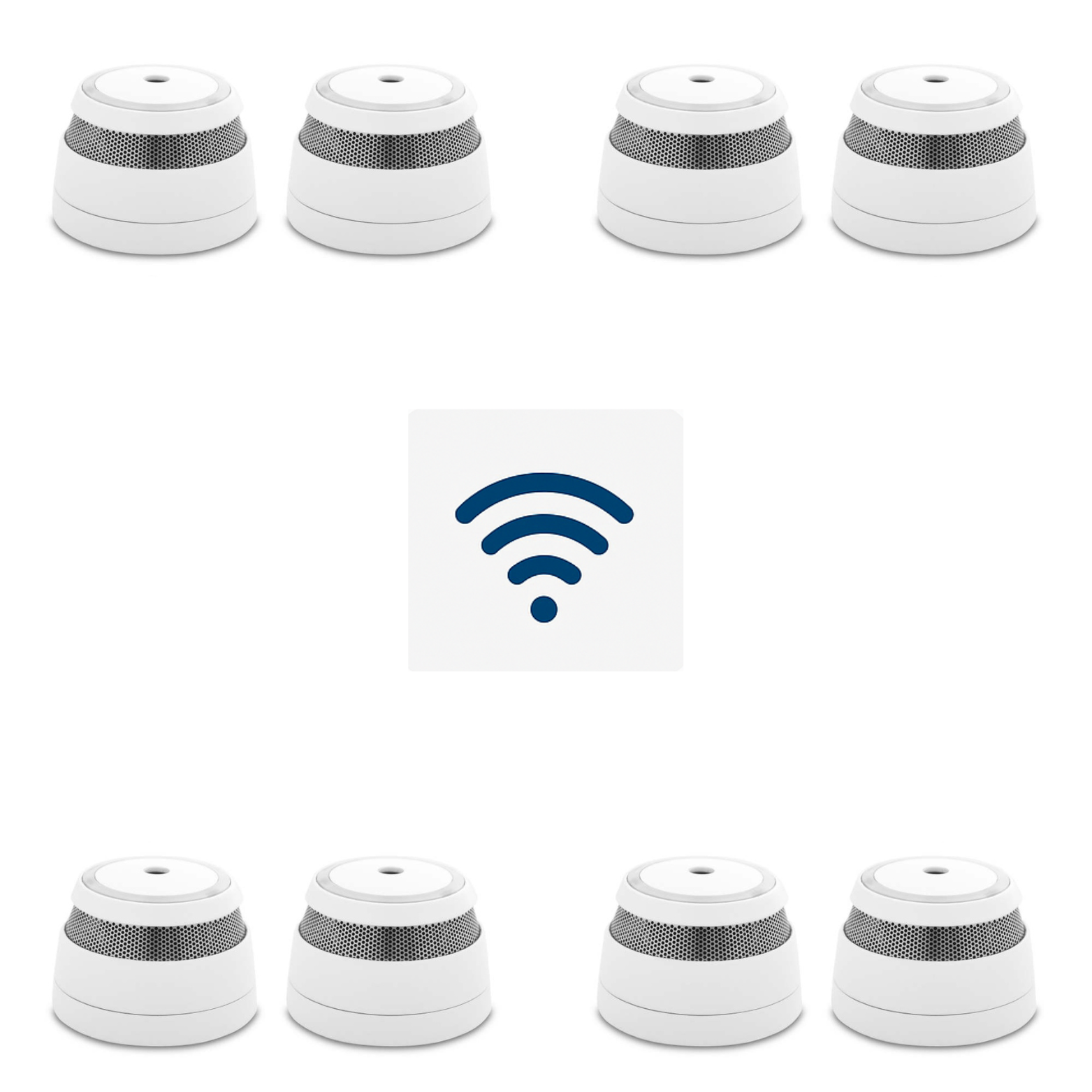 Cavius Trådløs Røykvarslerpakke – 8 stk. seriekoblede optiske røykvarslere - Trygg365