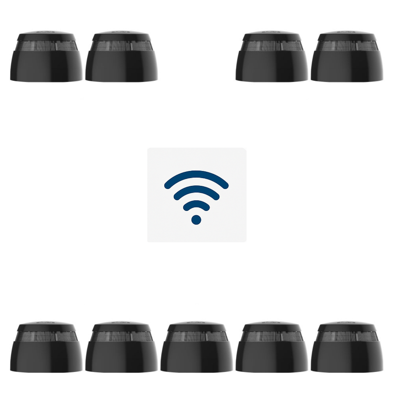 Cavius Trådløs Røykvarslerpakke – 9 stk. seriekoblede optiske røykvarslere - Trygg365