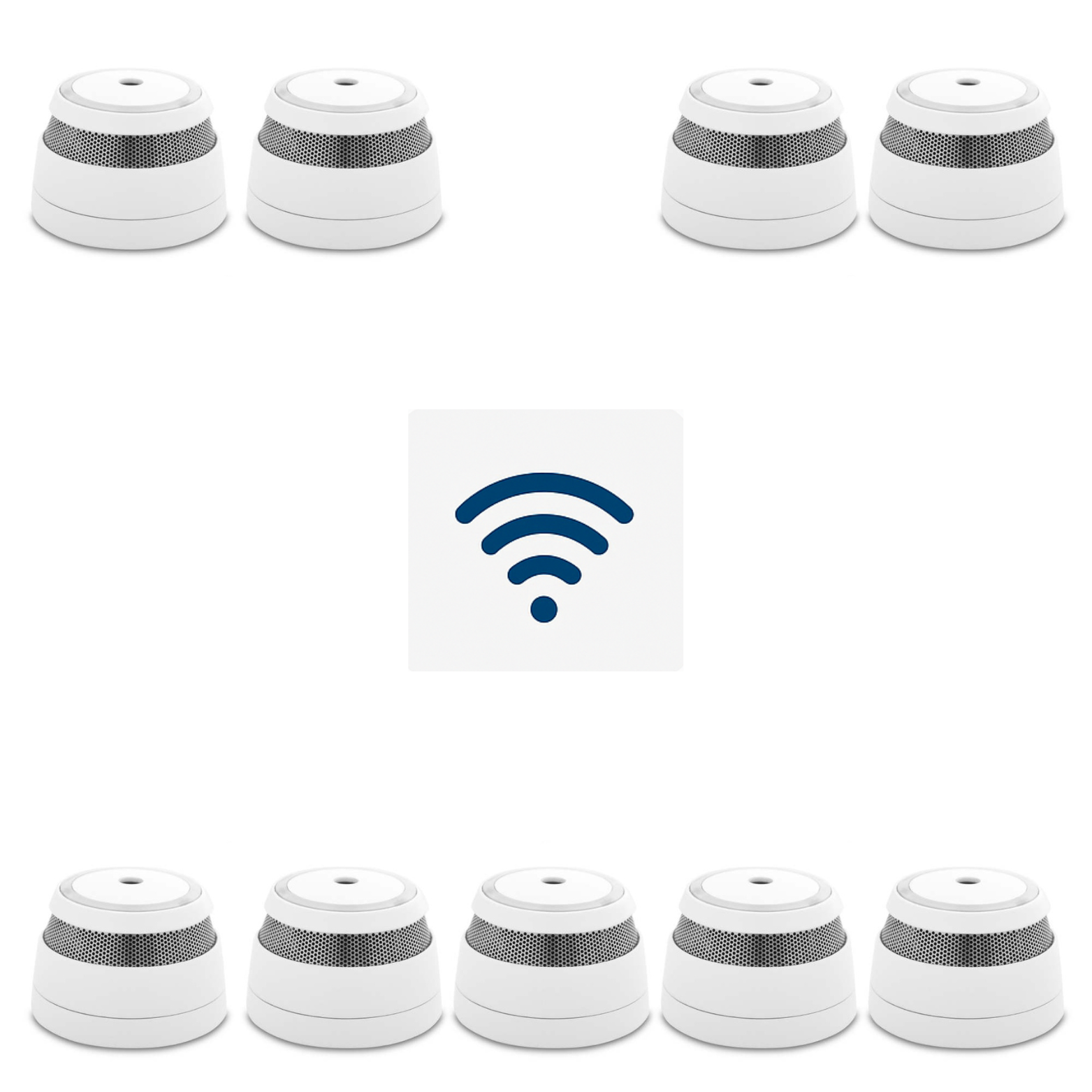 Cavius Trådløs Røykvarslerpakke – 9 stk. seriekoblede optiske røykvarslere - Trygg365