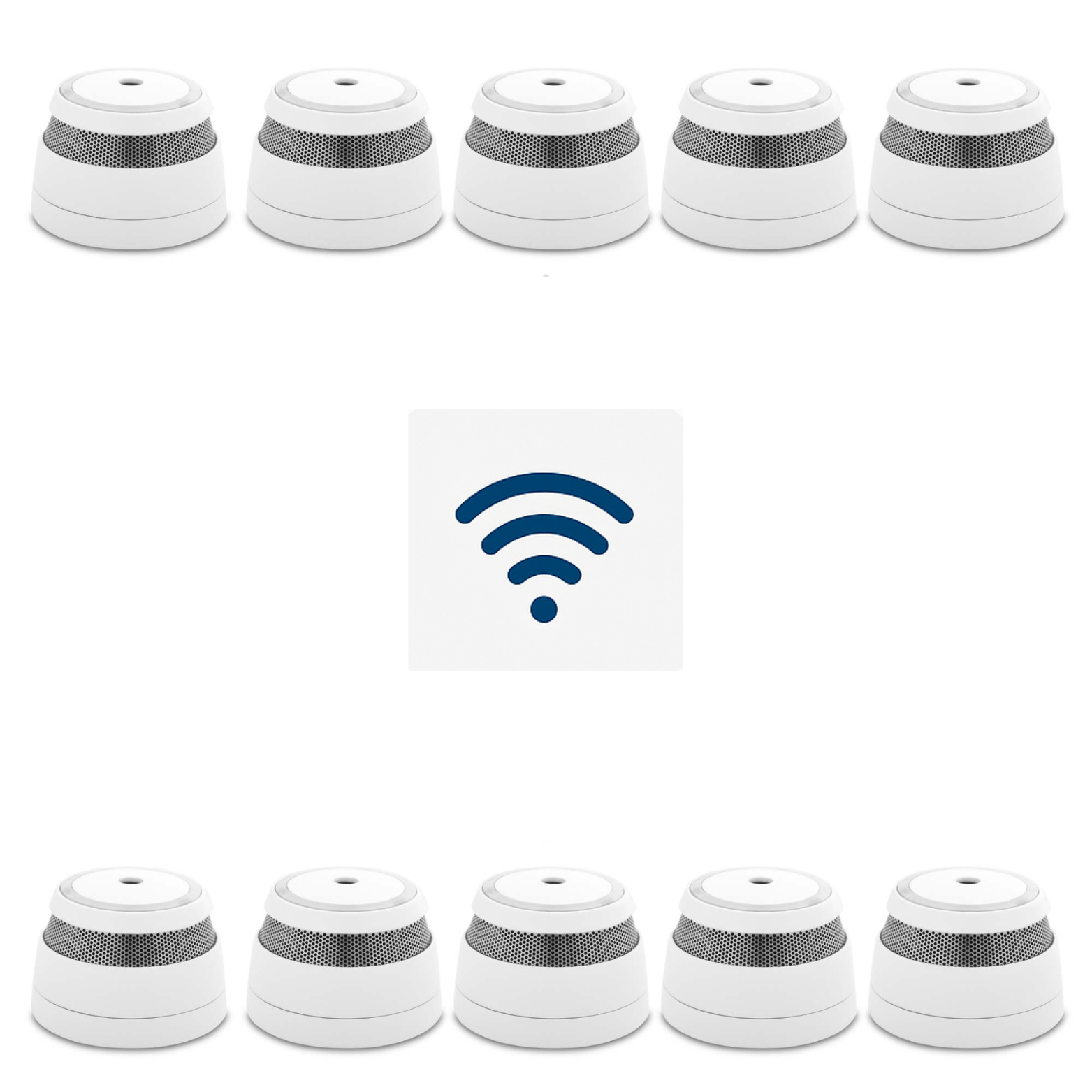 Cavius Trådløs Røykvarslerpakke – 10 stk. seriekoblede optiske røykvarslere - Trygg365