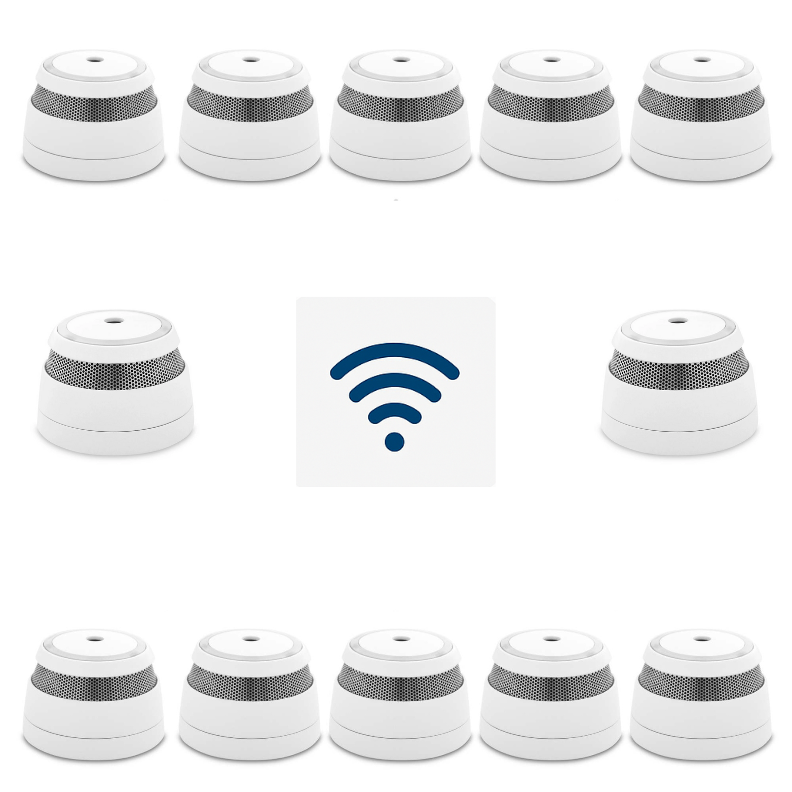 Cavius Trådløs Røykvarslerpakke – 12 stk. seriekoblede optiske røykvarslere - Trygg365