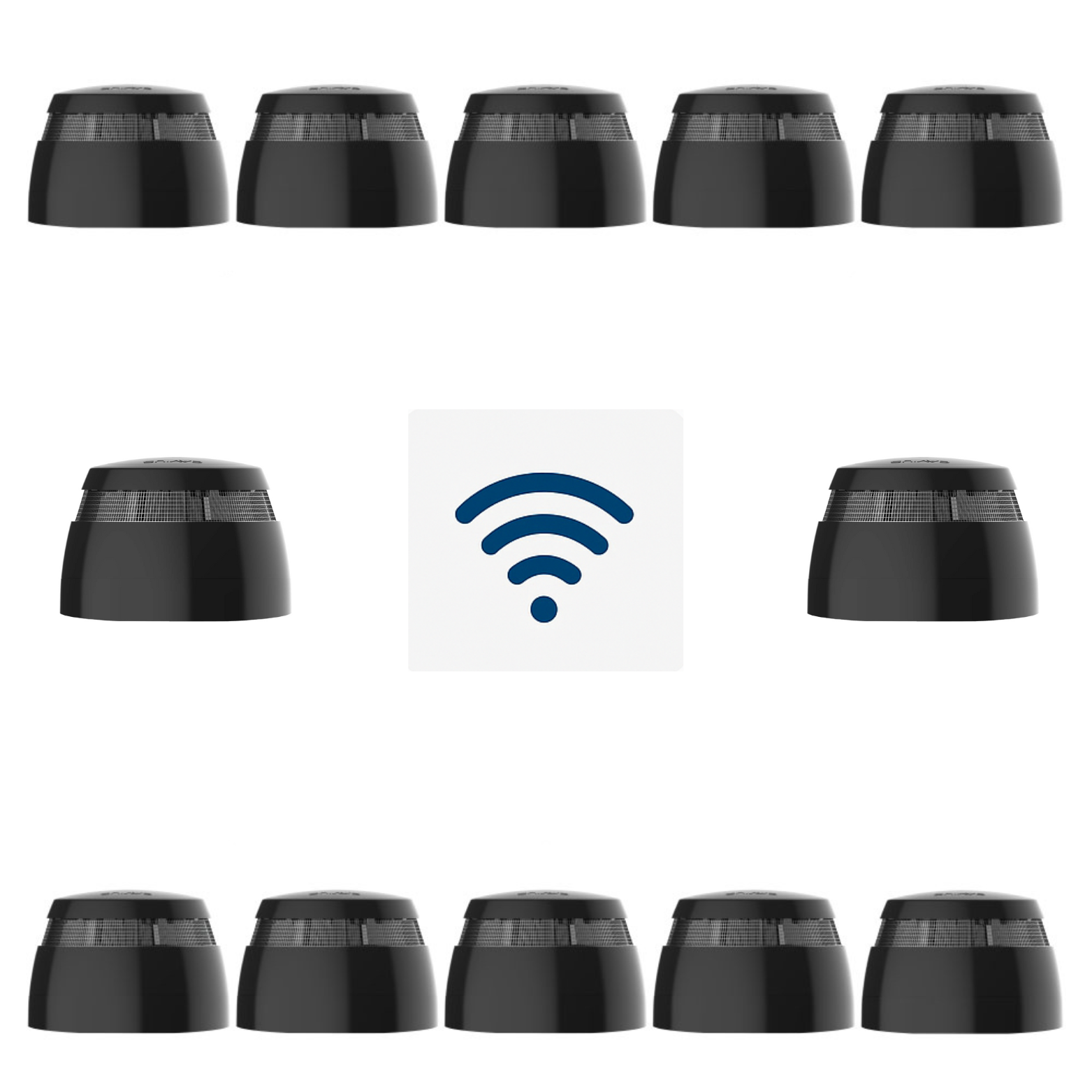 Cavius Trådløs Røykvarslerpakke – 12 stk. seriekoblede optiske røykvarslere - Trygg365