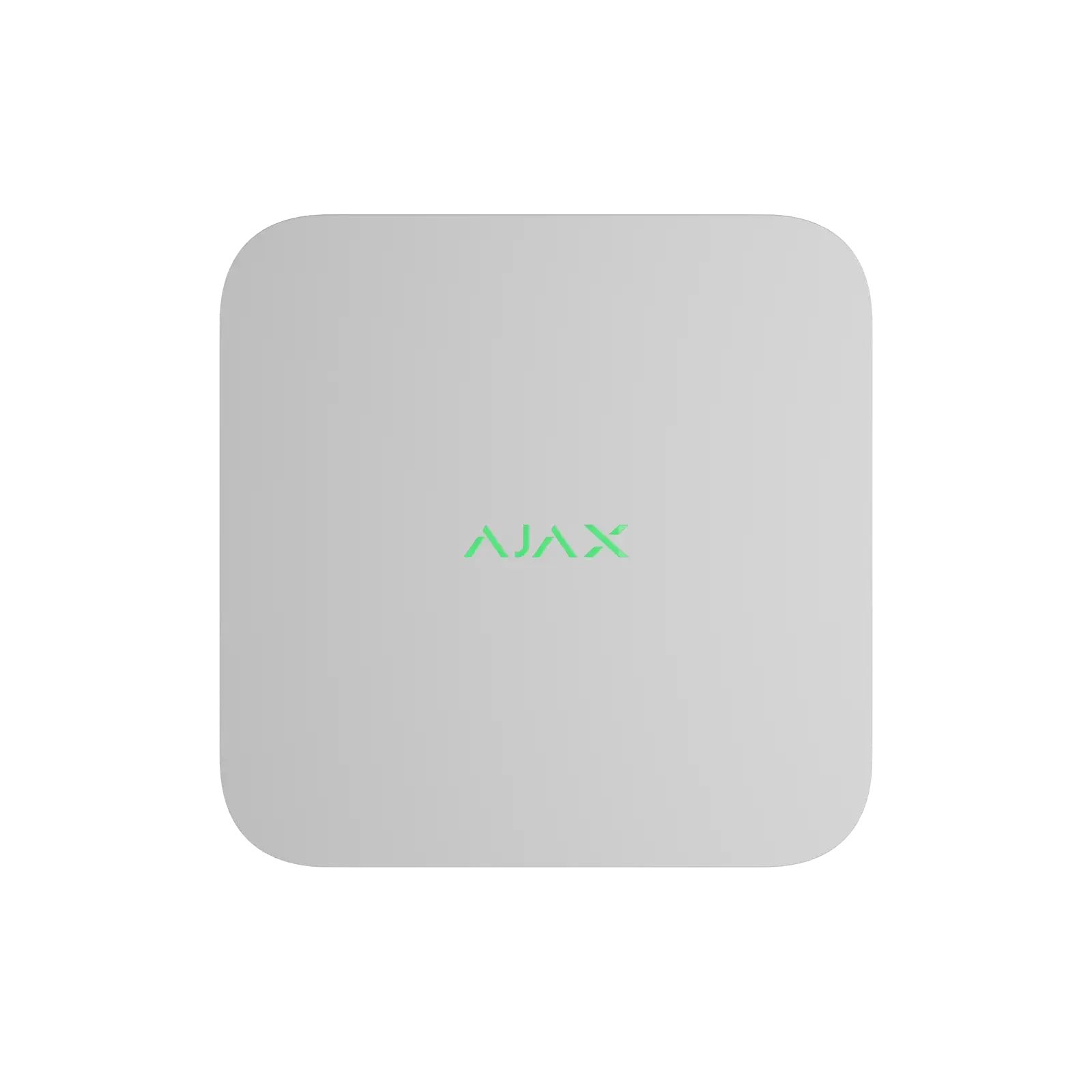 Hvit Ajax NVR sikkerhetsenhet for overvåkning, moderne design, rektangulær boks