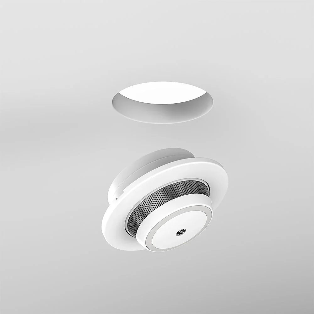 Trådløs røykvarsler for takmontering, hvit, moderne design, brannvern.