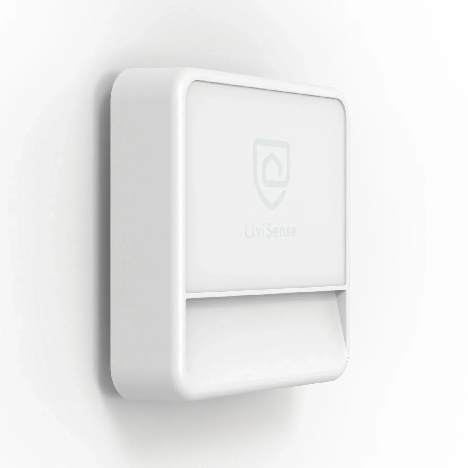 Vegghengt hvit LiviSense sensor for sikkerhetsovervåkning, minimalistisk design