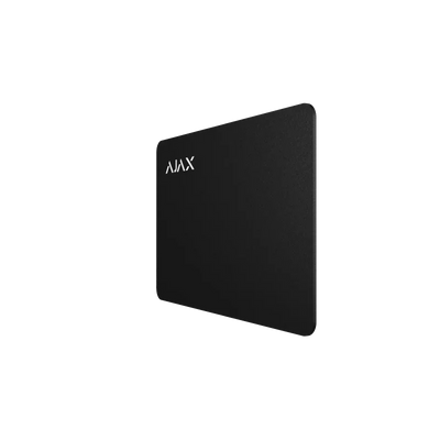 Sort RFID-adgangskort for sikkerhetssystem, AJAX-logo øverst i hjørnet