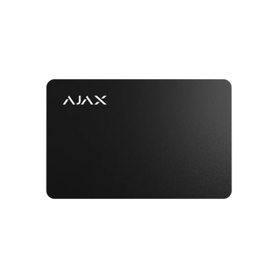 Svart sikkerhetsbrikke for adgangskontroll med AJAX-logo, adgangssystem