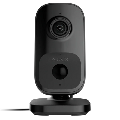 Svart overvåkningskamera med linse og sensor for sikkerhet i hjem eller bedrift