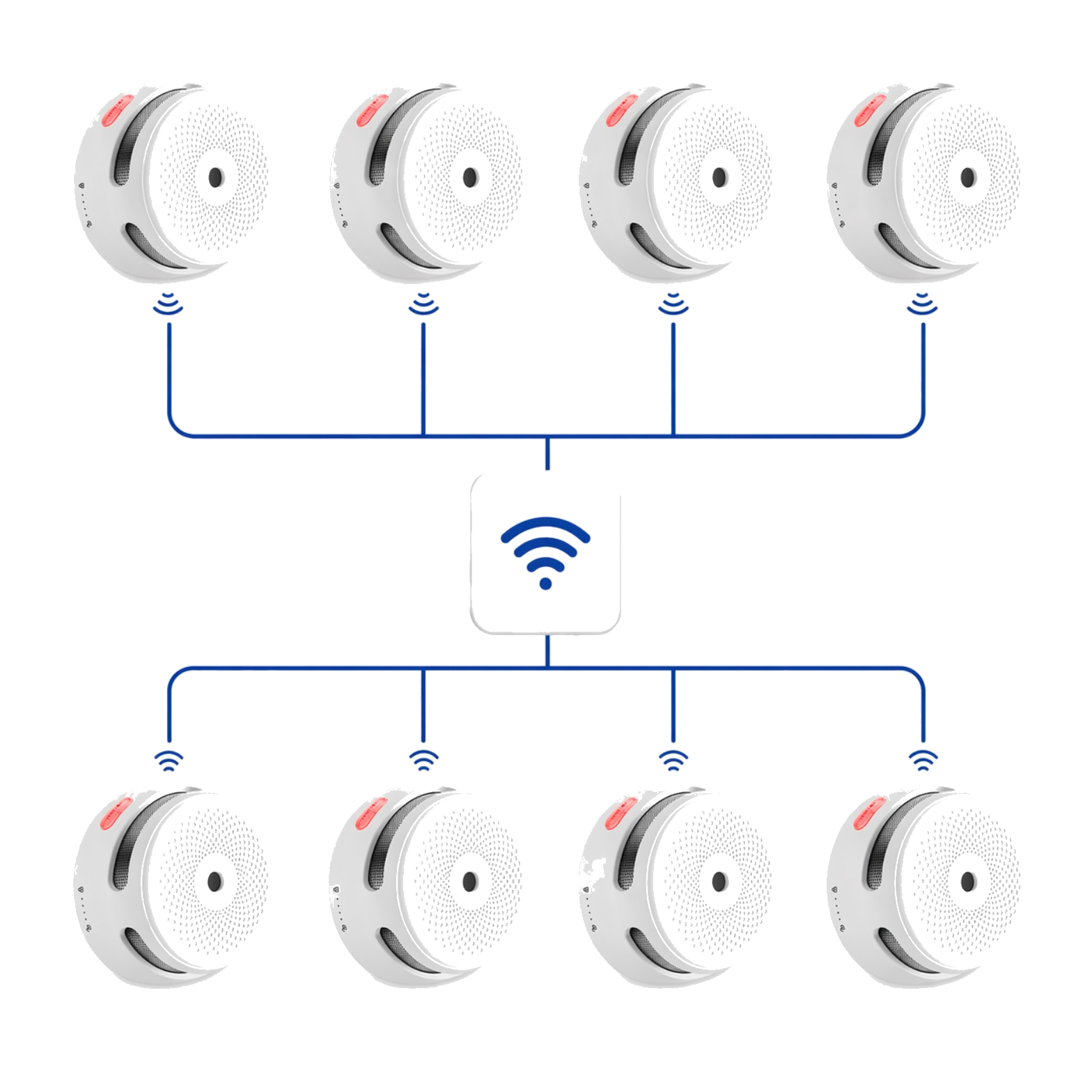 X-Sense trådløs røykvarslerpakke – 8 seriekoblede optiske varslere