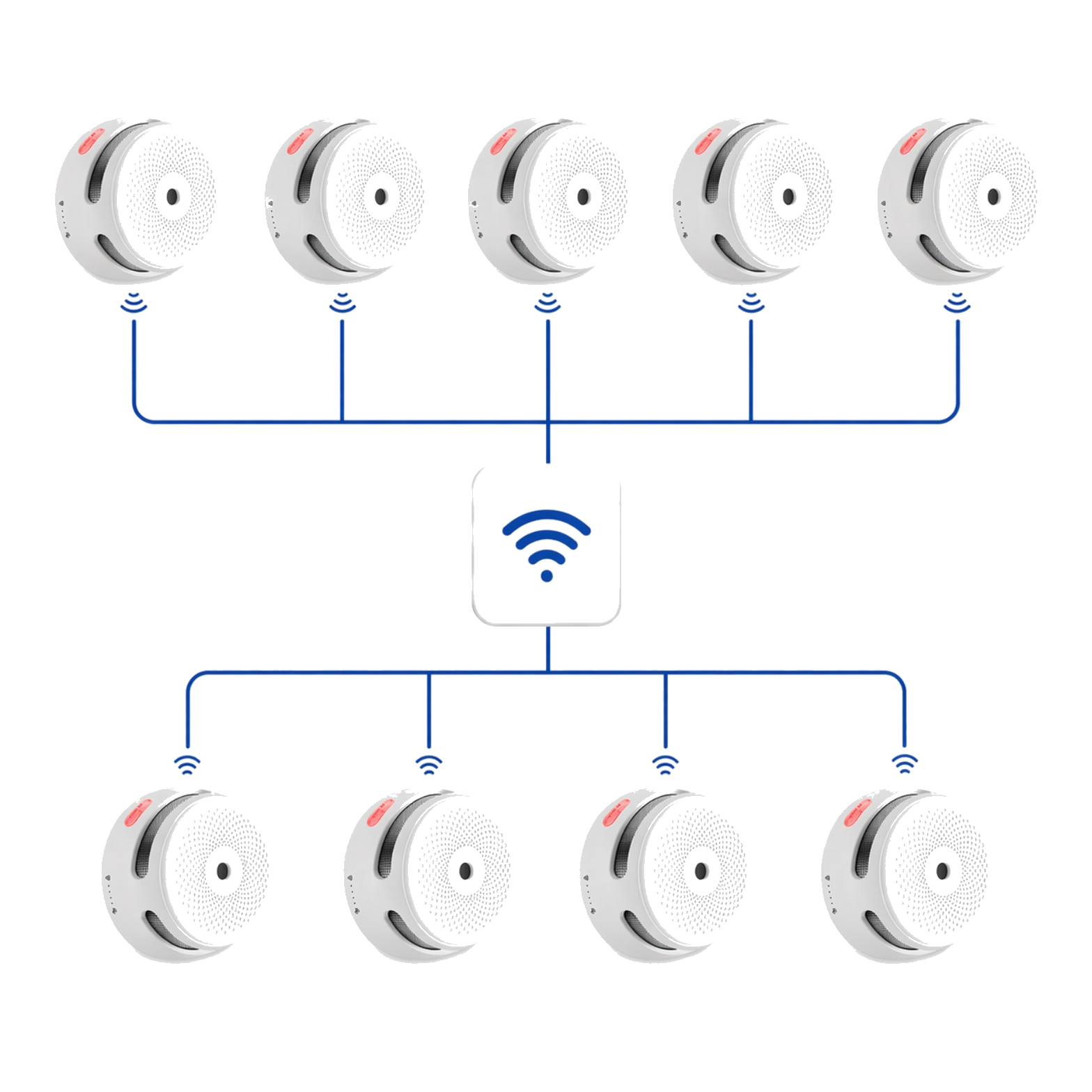 X-Sense trådløs røykvarslerpakke – 9 seriekoblede optiske varslere