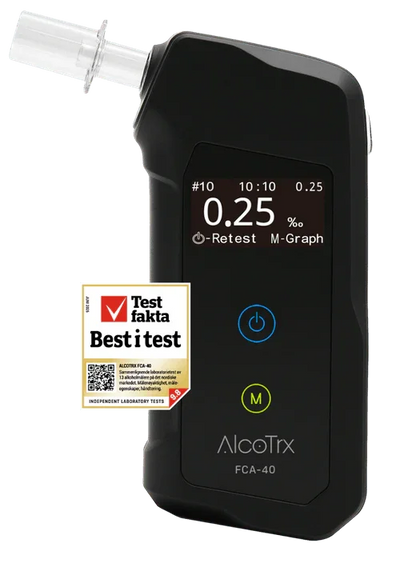 Alkotester AlcoTrx FCA-40 med digital skjerm og Testfakta best i test-merking