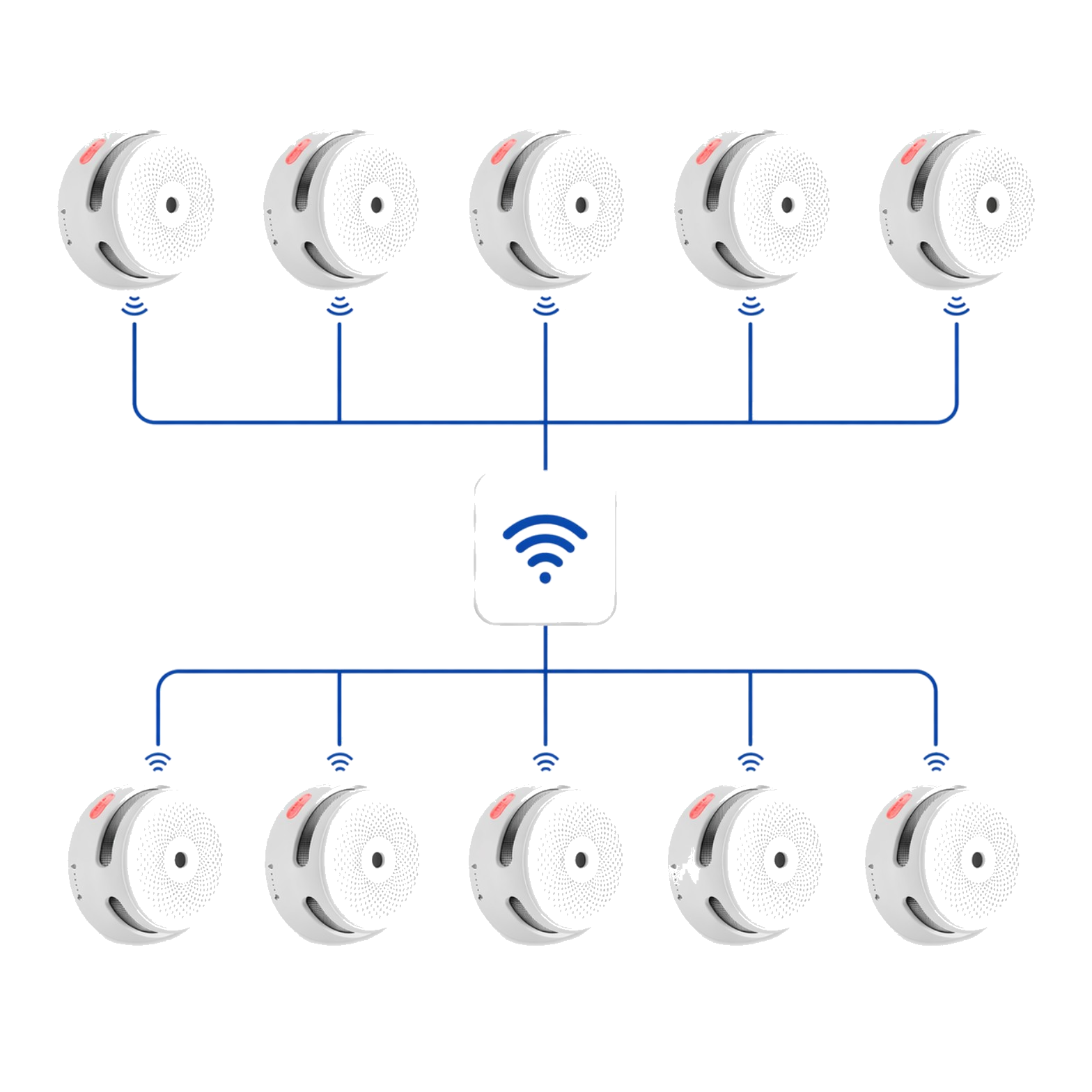 X-Sense trådløs røykvarslerpakke – 10 seriekoblede optiske varslere