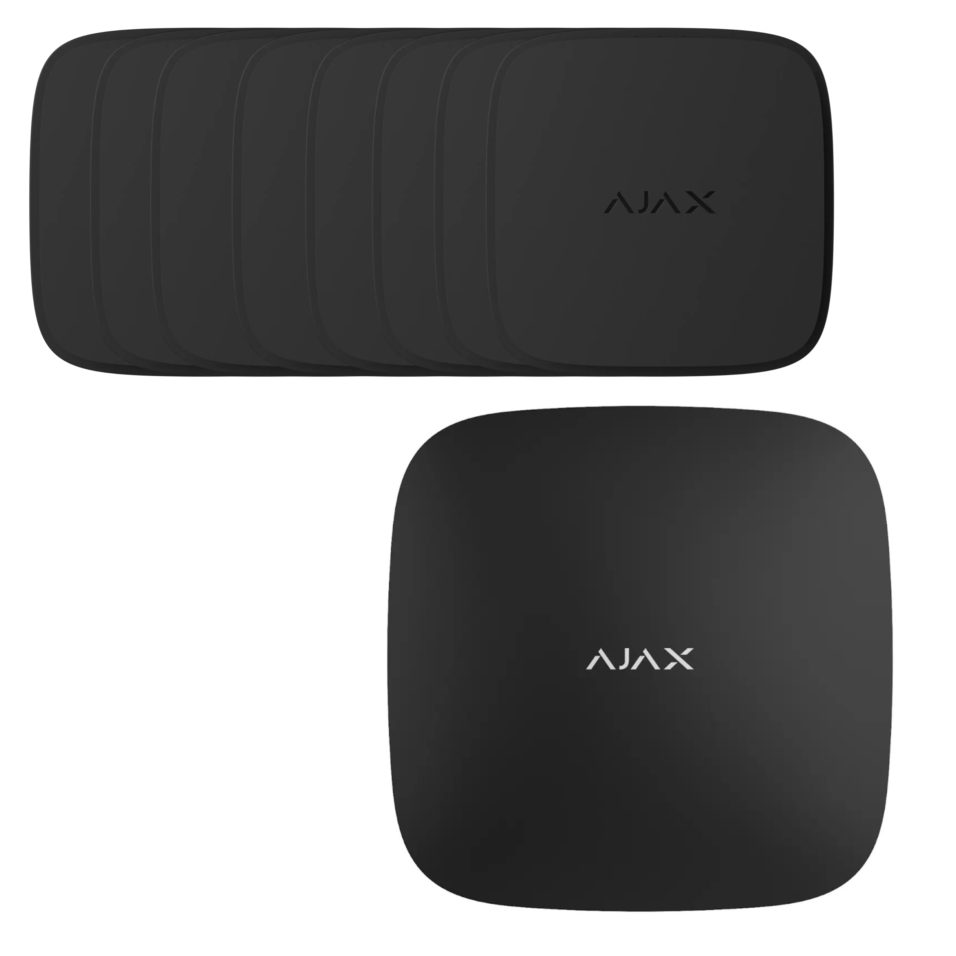 Ajax røykvarsler pakke med Hub – 8 seriekoblede brannvarslere