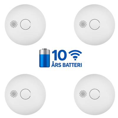 Housegard Luma seriekoblede røykvarslere – 4 stk