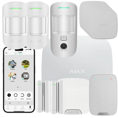 Ajax Startpakke Stor – Komplett brann- og innbruddsalarm for større boliger