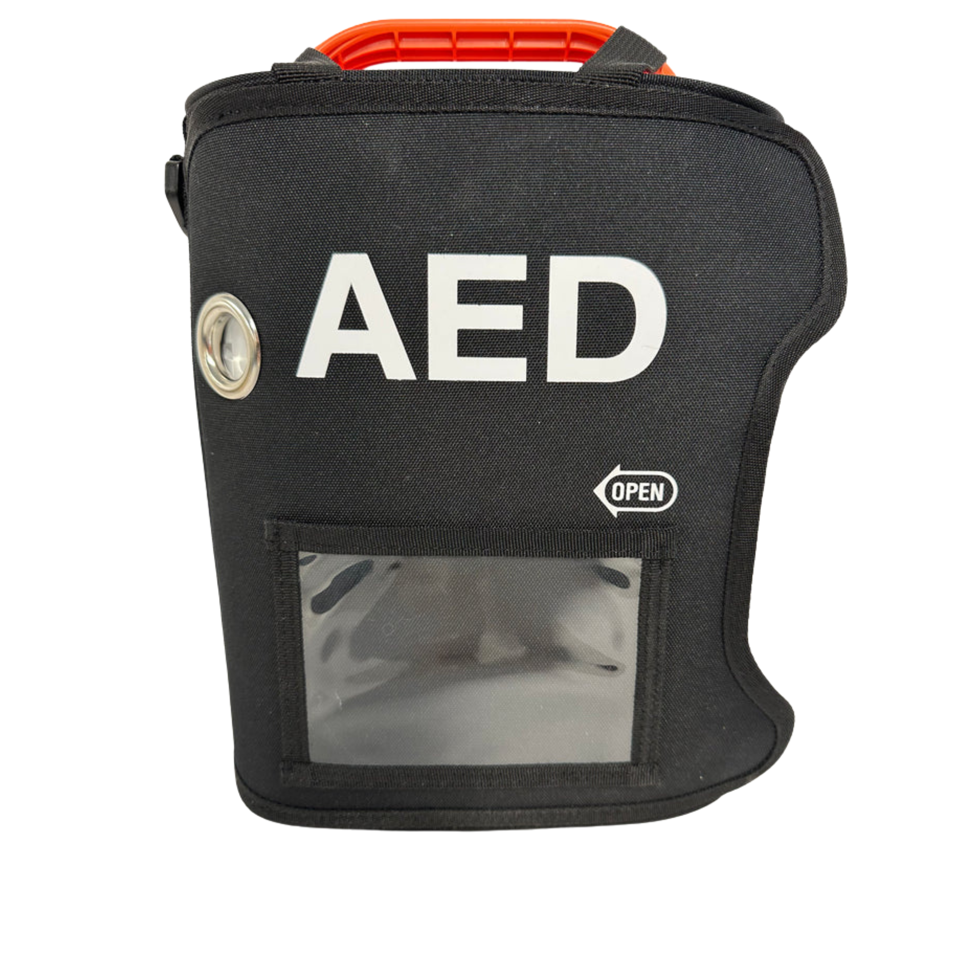 Beskyttende oppbevaring med komplett tilbehør for hjertestarter