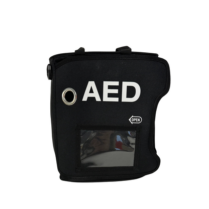 Beskyttende oppbevaring med komplett tilbehør for hjertestarter