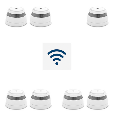 Cavius Trådløs Røykvarslerpakke – 7 stk. seriekoblede optiske røykvarslere - Trygg365