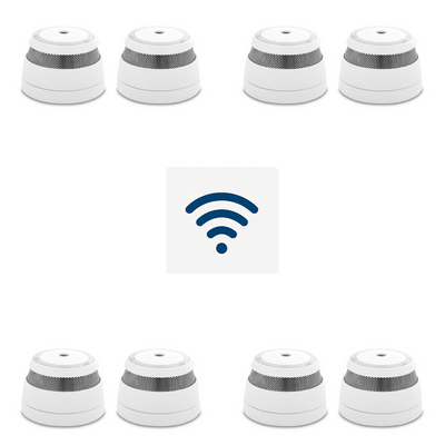 Cavius Trådløs Røykvarslerpakke – 8 stk. seriekoblede optiske røykvarslere - Trygg365