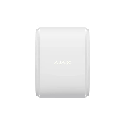 Hvit Ajax utendørs bevegelsessensor for sikkerhetssystem, minimalistisk design