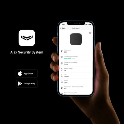 Ajax røyk- og varmedetektor (7 års batteri)